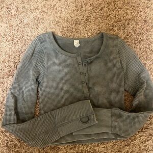 Women's Grey Button-Up Sweater